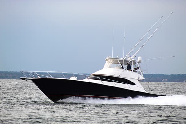 A sportfishing boat running off the Massachusetts coast