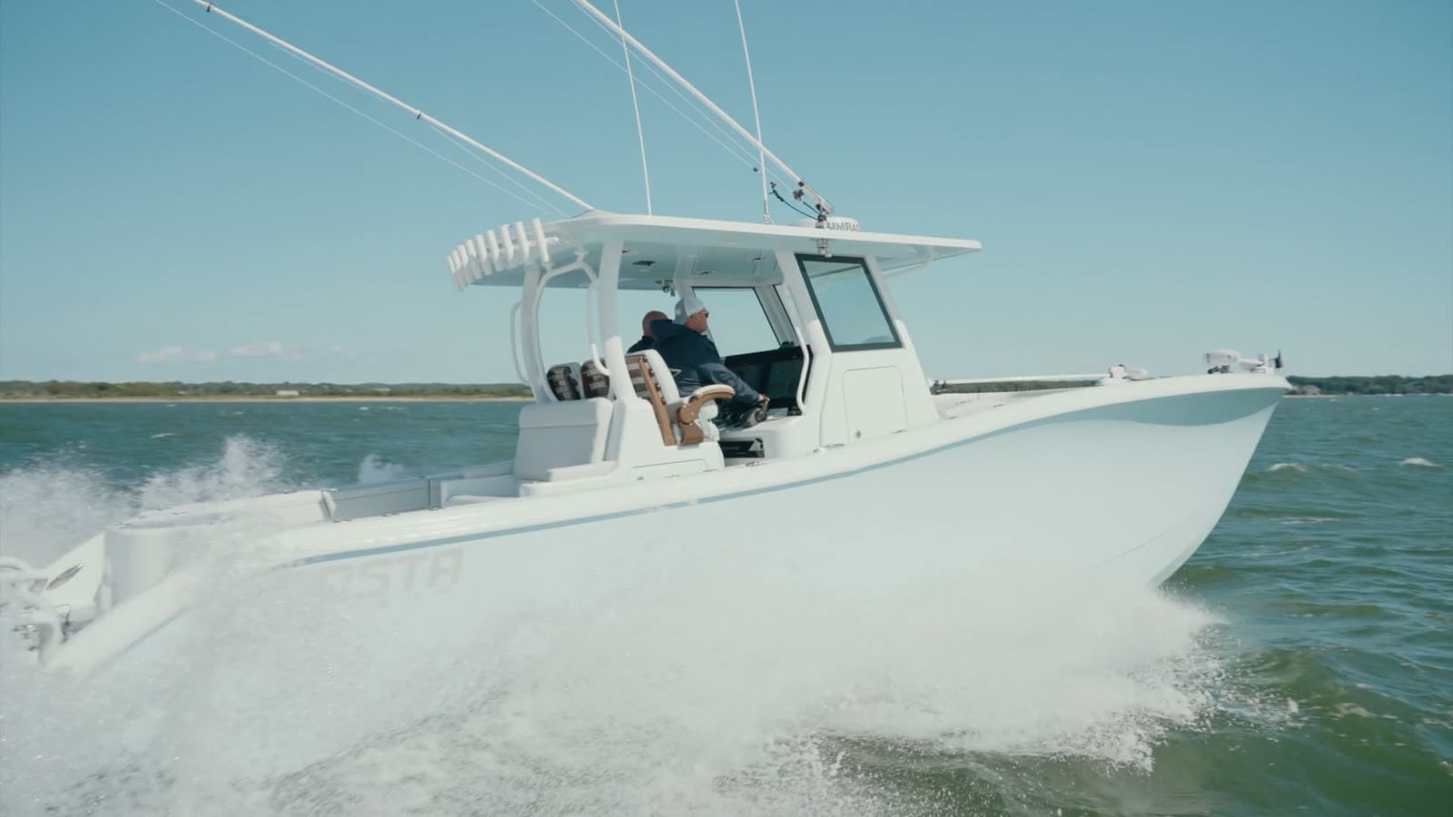 A center console under way off the Massachusetts coast