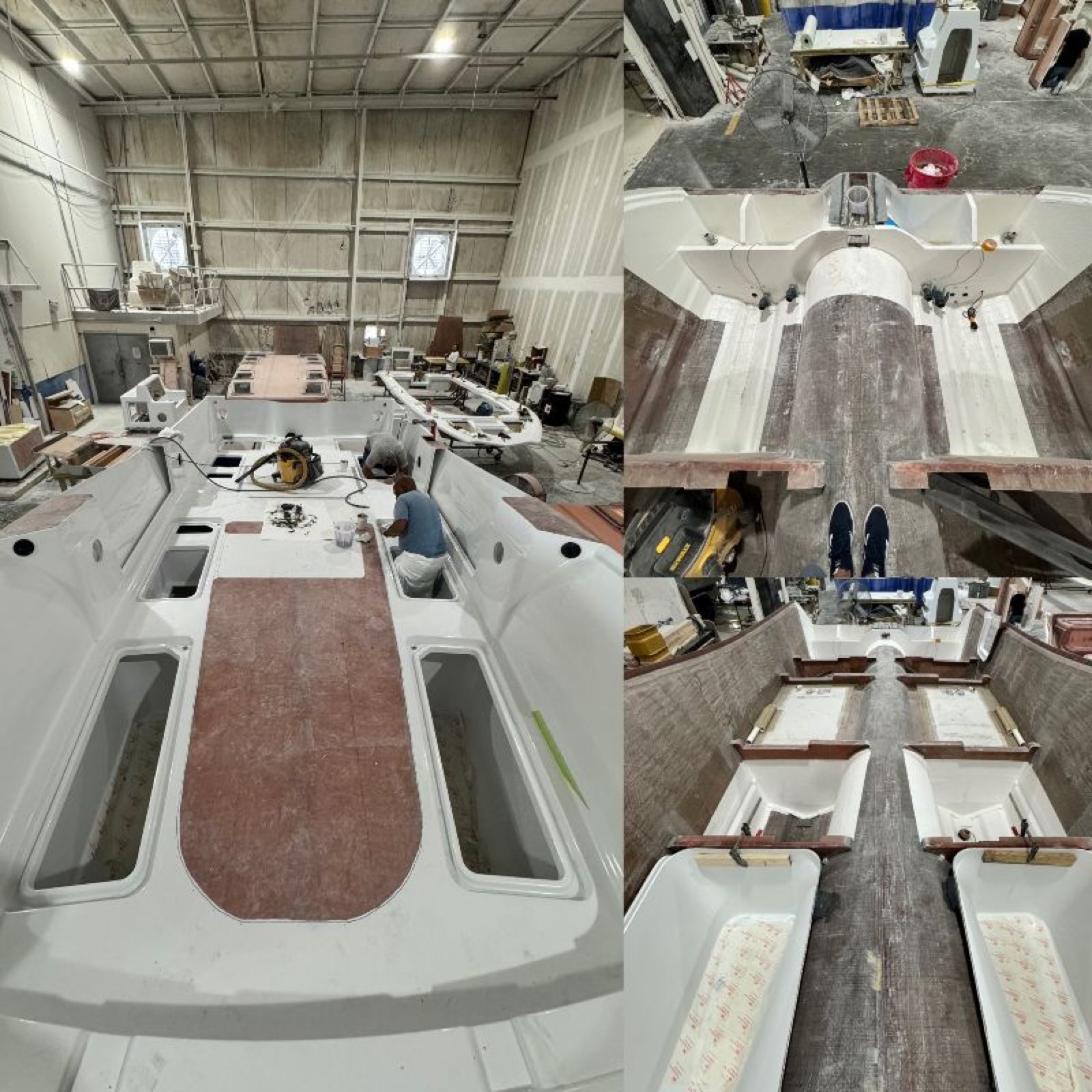 Costa Custom 34 SV with through-hulls, plumbing and deck installed